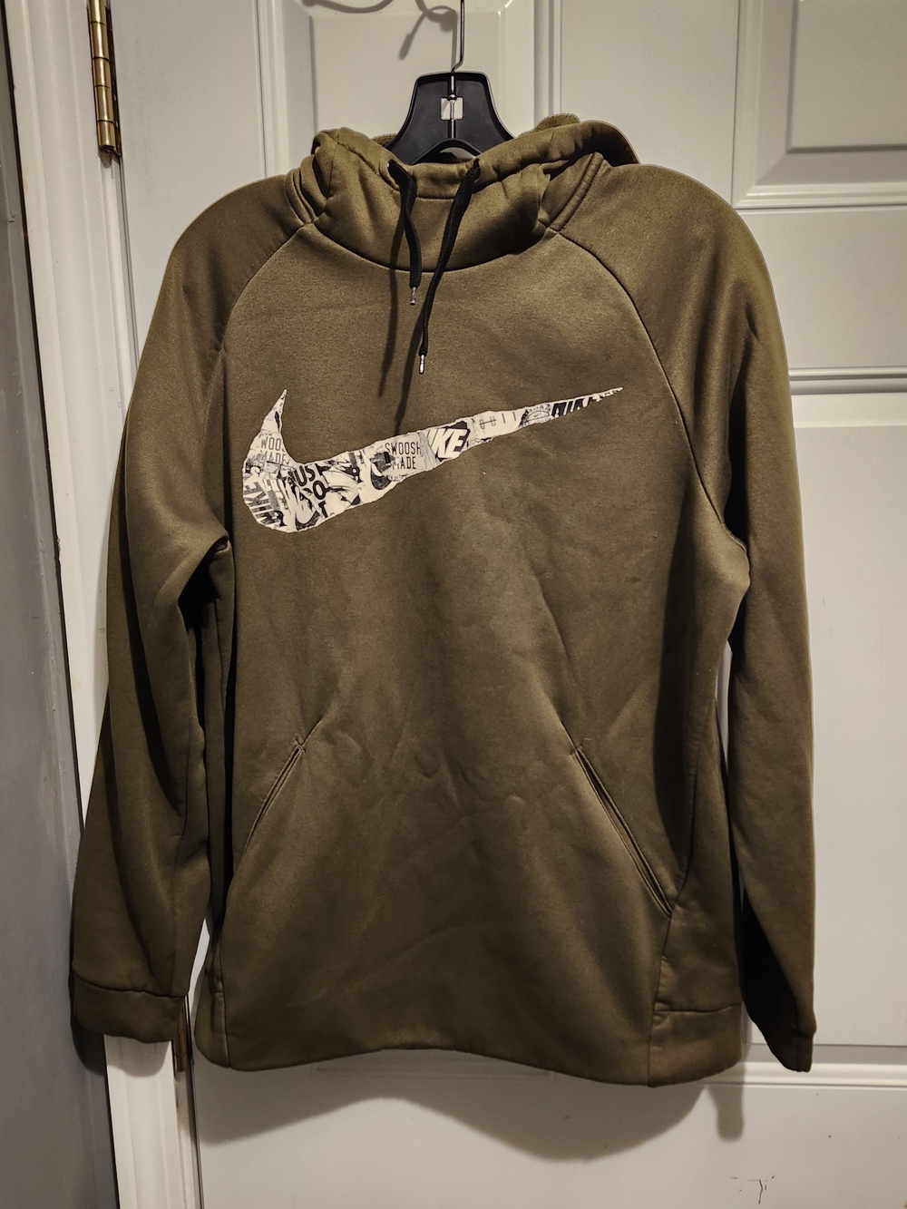 Nike Olive Green Graphic Swoosh Pullover Hoodie